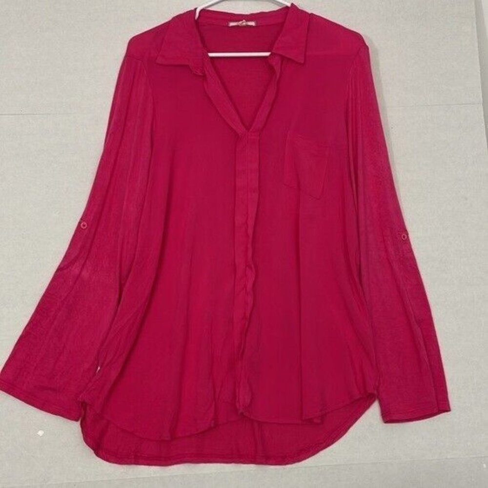 Pleione Popover Top, Soft Knit, Barbie Pink / Hot Pink, Large
